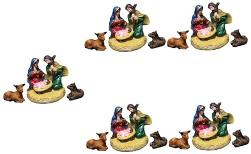 Cabilock 15 STK Jesus-Ornament Krippe Drinnen Katholische Heilige Familienstatue Tierfiguren Miniaturfigur Mini-krippenfigur Statue Der Heiligen Familie Maria Figur Harz