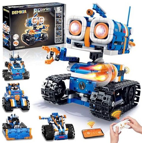 Demkia Technik Roboter Kinder Bauspielzeug 5-in-1 App & Fernsteuerung Wall Roboter RC Spielzeug Geburtstags Geschenk für Kinder ab 6-12+ Jahre Jungen Mädchen (560 Stück)
