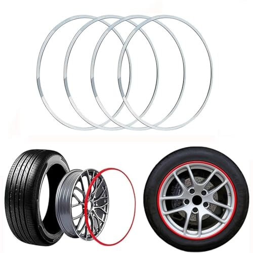 Felgen Reparaturset 17-22 Zoll Felgenschutz For Leichtmetallfelgen, 4-teilige Metallfelgenschutzabdeckung, Schutzringe For Fahrzeugnaben-Aufprallschutz, Dekorative Schutzstreifenaufkleber For Die Radk