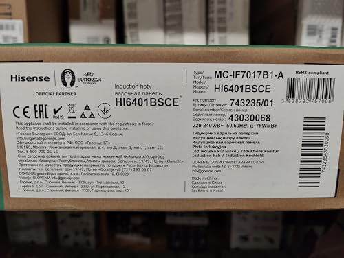 Hisense Piano Cottura Incasso Induzione 60cm 4 Zone Nero Hi6401bsce