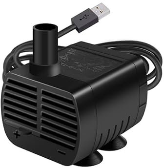 Mini Wasserpumpe Aquarium Pumpe Klein (200L/H, 1-3W), USB Katzenbrunnen Pumpe, Tauchpumpe mit 1,4M Kabel für Mini-Fischbecken, Haustierbrunnen, Hydroponik