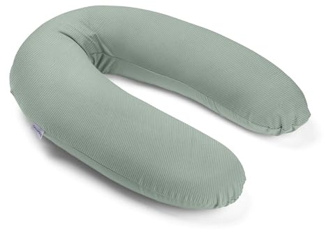 Doomoo Buddy Pregnancy Pillow - Adaptable for Breastfeeding, Maternity Pillow for Support, Organic Cotton, OEKO-TEX Certified - Corduroy Green