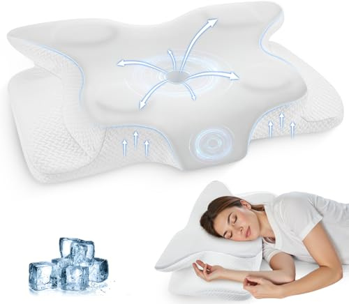 Osrioal Orthopedic Pillow, Side Sleeper Pillow Support, Ergonomic Memory Foam Pillow, Cervical Pillow for Neck Pain Relief, for Back Stomach Sleepers, Deep Sleep, Luxury Comfort