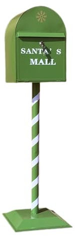 PNAJFUEL Boîte Aux Lettres de Noël En Métal Pour Centre Commercial, Décoratpour Cheminée, Restaurant, Bar, 1,1 M de Haut/Green