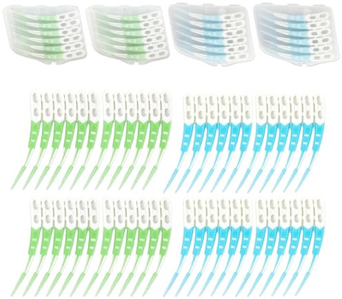 MOLZINY 48 Pezzi Scovolini Interdentali Spazzolino Interdentale Scovolini Dentali Scovolino Per Pulizia Denti con Scatola Design Curvo Spazzolino Interdentale per Pulisci Denti Spazio
