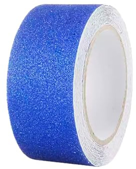 YMWALK Nastro antiscivolo, ad alta trazione, antiscivolo, 5 cm x 5 m, autoadesivo, antiscivolo, impermeabile, nastro abrasivo per scale, gradini, esterni e interni (blu)