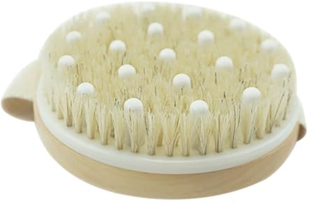 MAJORMENCH Runde Körperbürste zum Peeling und Sanften Massieren mit Gewebtem Griff für Unisex Hautpflege und Trockenbürsten an Rücken und Körper