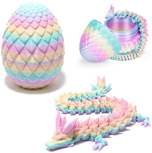 3D Gedrucktes Drachenei mit Drachen im Inneren Dragon Egg 3D Gedrucktes Bewegliches Drachenei Drachen Figuren Geheimnisvoller Drache Spielzeug, Flexible Gelenke