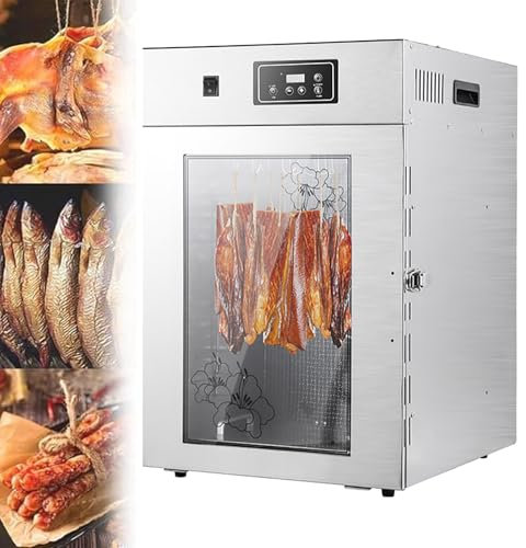 15kg 360° Essiccatore Rotante Per Salsicce, Essiccatore Commerciale Per Carne, 30 Minuti - 24 Ore Temporizzabili, 30° - 90° Temperatura Controllabile, Controllo Intelligente Touch Screen, Per Sal
