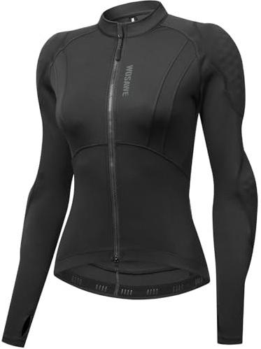 WOSAWE Mesh Motorcycle Jacket Women Padded Motorcycle Shirt with Armor Summer Sport Bike Protective Gear, No Mesh Black, Large