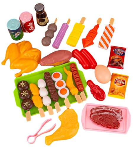 Kinder Grill Spielzeug,Garten Küchen Grill Spielset,Camping Spielzeug Set, Simulierte Grillspieße Grill, Grillspielzeug Für Pädagogisches Rollenspiel Rollenspielküchen Spielzeugset