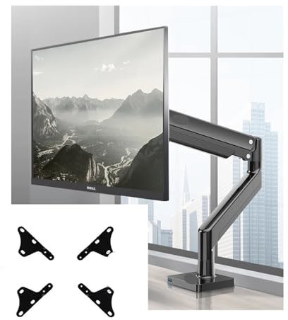 OPTEPYOE G40 22-40 Zoll Monitor Bildschirm Schreibtisch Montieren Gas Frühling Arm Computer Stehen 360 Rotation 3-15 Kg(with Adaptor)