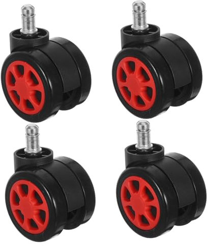 NUOBESTY 4 Pièces Roulettes de Remplacement pour Chaise de Bureau Roulettes Silencieuses Universelles pour Sols Durs et Tapis Support Robuste et