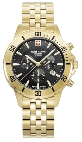 swiss alpine military Herren Uhr Analog Quarz Chronograph 7024.9117SAM Edelstahl