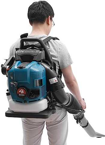 Souffleur Feuilles Dos, Soufflage Puissant Et Faible Consommation Carburant, avec Buses, Souffleur sans Fil 75.6CC, pour Tâches Telles Balayage Feuilles, Nettoyage Pelouse Etc