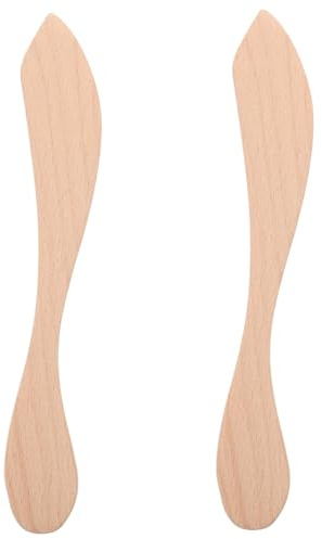 Angoily 2 Pièces Couteaux à Beurre Bois Naturel Épandeurs Crème Fromage Multifonctions pour Cuisine et Ergonomique