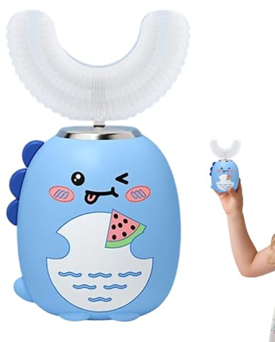 Zyntora Brosse à dents à bouche complète pour – 3 modes avec minuterie – Brosse à dents électrique à ultrasons en forme de U pour prévenir les caries – Pour de 2 à 6 ans – Entretien