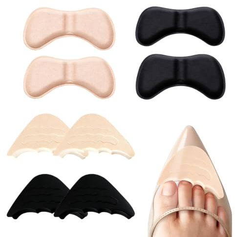 Stalora 4 Paires Semelles Chaussures Femme, Inserts Réglables et Adhésifs pour Talons, Coussinets Confortables et Réutilisables, semelle chaussure trop grande, Plupart des Chaussures et Escarpins