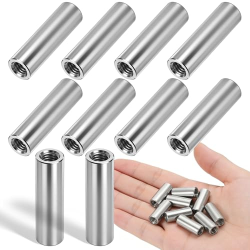 10 X 304 Edelstahl Runde Gewindemuffen M6×30×10 mm Gewindeeinsatz Intern Gewindehülse Hülsenmutter für Gewinde Insätze in Holz und Metall für Möbelfertigung Maschinelle Versteifung
