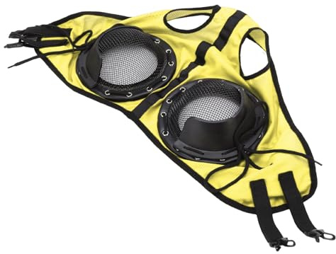 TIKATARER Pferderennbrille, Augenschutz für Pferde mit Hochelastischem Mesh-Stahldraht und PU-Leder, Winddichte, Sanddichte Augenabdeckung, Fliegenmaske, Ideal für Trainingsgeräte, Gelb