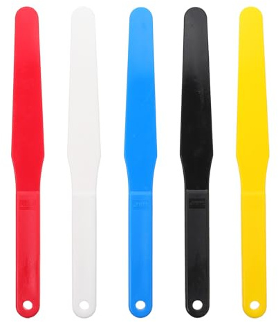 CORHAD Spatole per Miscelare e Raschiare Pittura a Olio, Set da 5 Pezzi in Plastica Durevole, Strumenti per Artisti e Uso in Laboratorio Colore Casuale