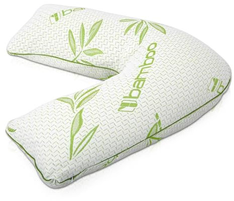 Rohi Orthopaedic V Pillow Memory Foam, Breathable Bamboo Pillow, Best for Nursing, Maternity & Pregnancy Support, Super Comfort for Your Back, Shoulders and Neck Support Pillow 47cm x 76cm x 27cm