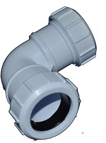 Compression 32mm Waste Pipe 90 Degree Bend - Pack of 2