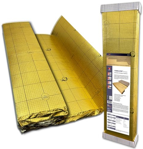 uficell® Vinyl Trittschalldämmung VINOLOCK mit Anti-Slip-Technologie - Stärke: 1,5 mm - Dichte ca. 100 kg/m³ - Druckstabilität: 200 kPa [40m² | 4 Pack]