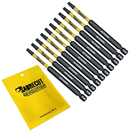 SabreCut 10pcs SCTX2089_10 89mm T20 TX20 Impact Schrauberbits Robust | Geschmiedete Präzisionsspitzen und wärmebehandelter Torsionsstahl verbessern Schlagfestigkeit und Haltbarkeit
