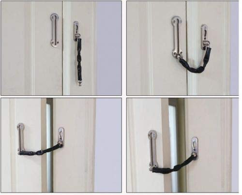 Strong Chrome Door Chain HIGH Security Safety Guard Restrictor Lock with Screws