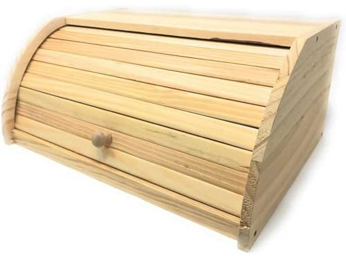 Vetrineinrete® Vetrineinrete® Portapane in Legno retrò con Chiusura a Scorrevole Contenitore Cassetta per Pane cornetti Biscotti 0667 G67