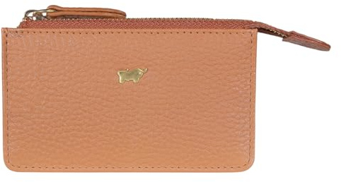 BRAUN BÜFFEL - Schlüsseletui aus feingenarbtem Rindsleder ASTI - Geräumige Schlüsseltasche mit Reißverschluss und 2 Schlüsselringen - Edles Cognac