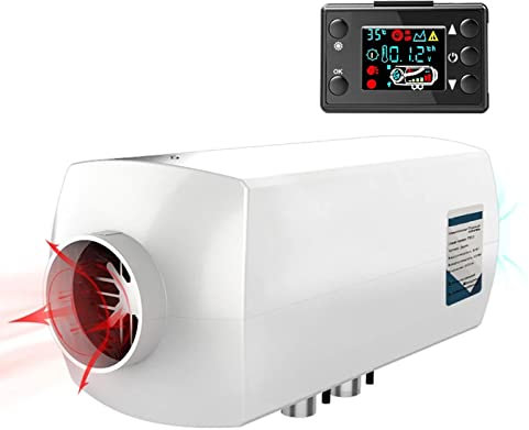 Calentador Diesel 12v 24v Cáscara De Aluminio 5kw Aparcamiento De Aire Calentador LCD Interruptor LCD para Barcos De Yate De Coche(Color:24V)