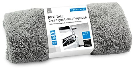 POLYCLEAN 2X HFX-Twin zweiseitiges Auto Mikrofasertuch (40x40 cm) – Auto Tücher zum Polieren von Lack- und Chromoberflächen