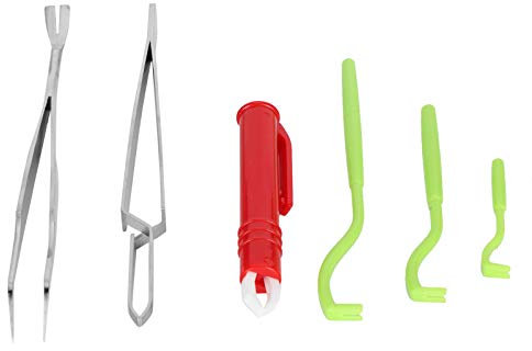 Premium Zeckenentferner-Set, 6 Stück Edelstahl-Entferner-Set inklusive Zeckenpinzette für Hunde, Katzen, Männer, einschließlich Zeckenpinzette, Zeckenentferner (grün)