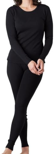 LAPASA Merino Wolle Unterwäsche Set Damen, Merinowolle Thermounterwäsche Unterhemd Langarmshirt, Unterhosen Leggings (L58 Warm/L91 Extra warm/L127 Ultra Warm)