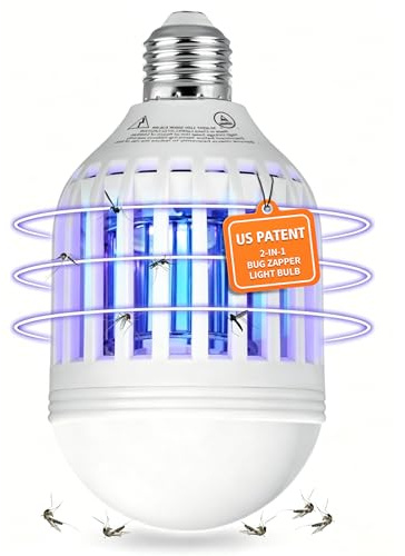 BANPESTT Bug Zapper Light Bulb 2 en 1 Moustique Zapper Gnat Trap - Tue-mouches électrique et attrape les insectes pour le patio de la maison