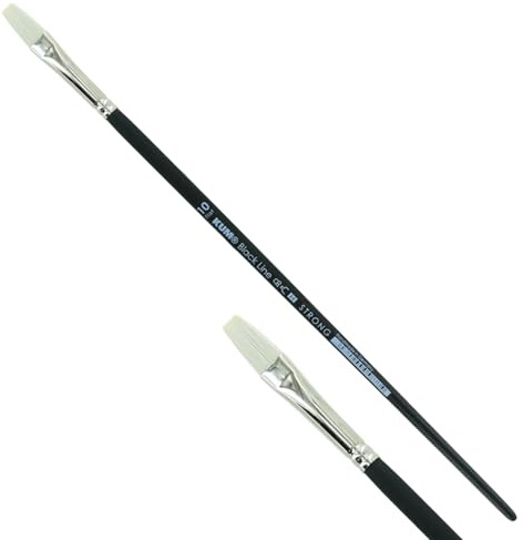 KUM - Acryl- und Ölpinsel Black Line Flach Größe 10 | Malpinsel für Künstler, Künstlerbedarf für Acrylmalerei und Ölmalerei