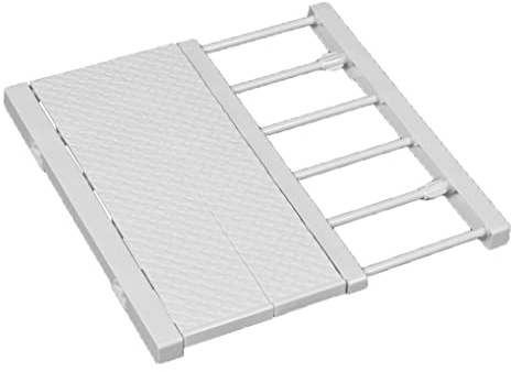 JONASHER Ausziehbares Schrankregal Spannstange Verstellbarer Kleiderbügel DIY Schrank Aufbewahrung Halter Kleiderschrank Organizer Trennwände Schuhregal 41 cm Breite für Badezimmer - Weiß