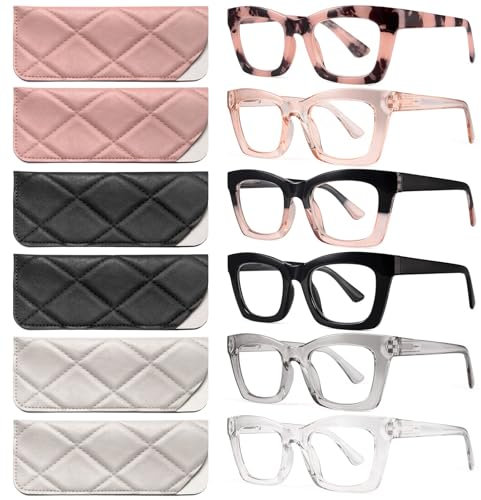 CCVOO Oprah Occhiali da Lettura per Donne, Occhiali da Vista, Lenti Anti Luce Blu per Donne, Occhiali per Computer, Occhiali da Lettura