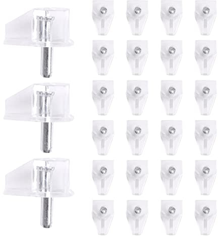INCREWAY 36 Stück Regalstützen, 3 mm Metall-Regalstifte, kleine Regalstützstifte, Schrankregal-Clips für Schränke, Bücherregal, Regale, Schränke, 3 mm