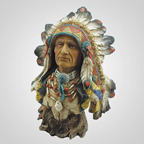 Lipco Polyresin Indianer Chief Büste Figur 16,5 cm Höhe Tischdekoration