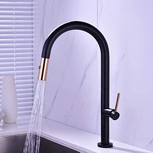 Küchenarmaturen mit herausziehbarer Brause, 2 Strahlarten, Küchenarmatur, herausziehbar, drehbar, Küchenarmatur, Spültischarmaturen für die Küche, Chrom, interessantes Leben (A)