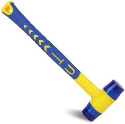 Rubber Hammer Double-Faced Soft Hammer Mallet Double Face Hammer with Ergonomic Anti-Shock/Slip Handle for Jewelry Leather Crafts Woodworking Camping