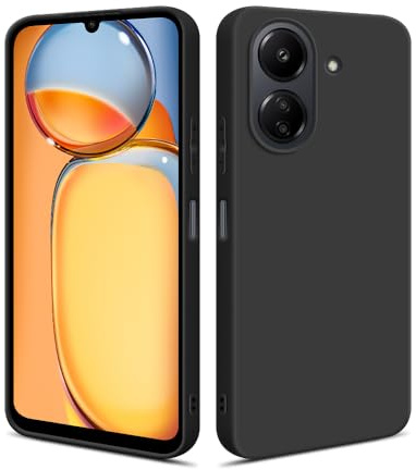 HSP Funda para Xiaomi Redmi 13C, Carcasa Silicona, Case, Antipolvo, Negra