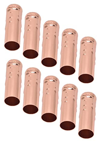 Yctze Tubo Portalampada a Candela N 10 Pezzi E14 Tubo Metallico per Portalampada a Candela Accessori per Illuminazione Base Lampada 25X80Mm Tubo Base Lampada a Candela (Oro rosa)