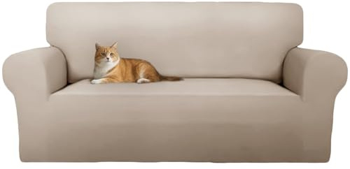 Cotopuro Sofa überzug 3 Sitzer (180-260cm) Stretch, Super Elastisch Sofabezug Mit Armlehnen,Kratzfester rutschfest Sofa Cover für Hunde Katzen und Haustiere, Weich und Bequem