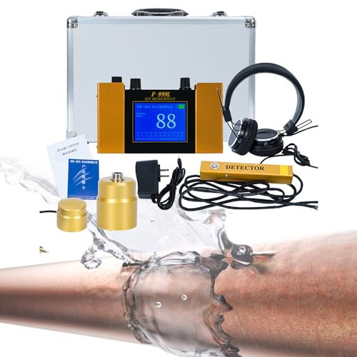 LZDOYY Detector de Fugas de Agua de Pared, Equipo Detector de Fugas de Agua subterránea, Detector de Fugas de plomería portátil, colector de Sonido con Auriculares