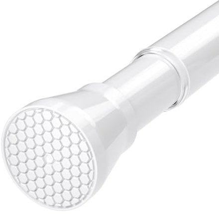 HAOYUNTE Duschvorhangstange 70-120cm Weiß 1 Stück,Gardinenstange ohne Bohren,Teleskopische Spannstange für Dusche,Vorhangstange für Fenster, Badezimmer und Türen