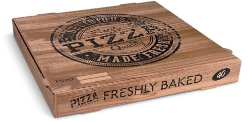 SWS 100 Pizzakartons aus Mikrowellpappe kraft 40 x 40 x 5 cm